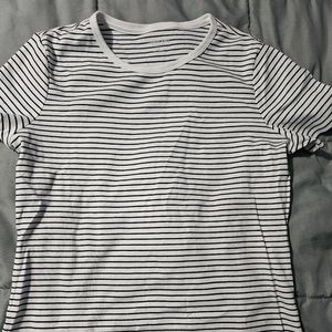 Navy blue and white stripped shirt